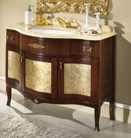 Przejdź do produktu IRIS BIC 110-S szafka z umywalką, szer. 110cm, marmur Silvia Oro, noce/oro