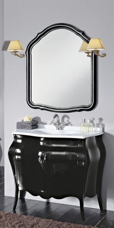 ISOTTA LAC 105-S szafka z umywalką, szer. 107cm, marmur Bianco Carrara, nero