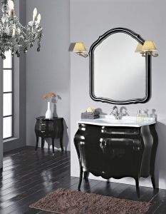 ISOTTA LAC 105-S szafka z umywalką, szer. 107cm, marmur Bianco Carrara, nero