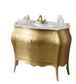 ISOTTA ORO 105-S szafka z umywalką, szer. 107cm, marmur Bianco Carrara, oro