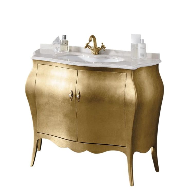 ISOTTA ORO 105-S szafka z umywalką, szer. 107cm, marmur Bianco Carrara, oro