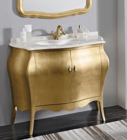 ISOTTA ORO 105-S szafka z umywalką, szer. 107cm, marmur Bianco Carrara, oro