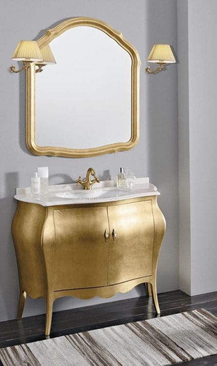 ISOTTA ORO 105-S szafka z umywalką, szer. 107cm, marmur Bianco Carrara, oro