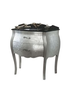 GELSO ARG 87-S szafka z umywalką, szer.87cm, marmur Nero Marquinia, argento