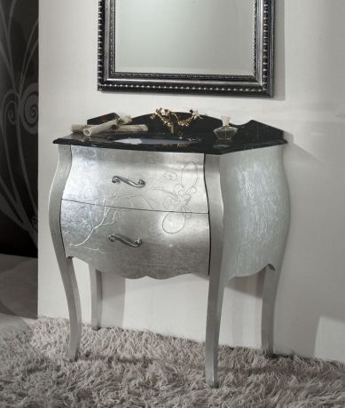 Przejdź do produktu GELSO ARG 87-S szafka z umywalką, szer.87cm, marmur Nero Marquinia, argento