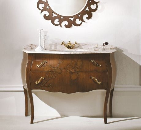 Przejdź do produktu GELSO NOCE 87-S szafka z umywalką, szer.87cm, marmur Rosa Perlino, noce