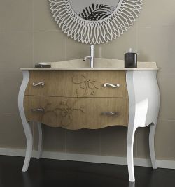 GELSO BIC 115-S szafka z umywalką, szer.115cm, marmur Silvia Oro, bicolor