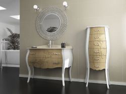 GELSO BIC 115-S szafka z umywalką, szer.115cm, marmur Silvia Oro, bicolor