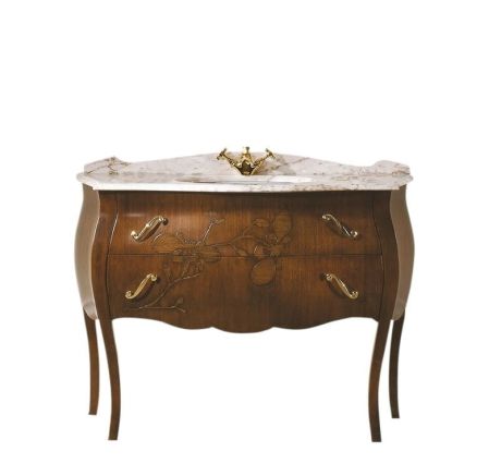 Przejdź do produktu GELSO NOCE 115-S szafka z umywalką, szer.115cm, marmur Rosa Perlino, noce