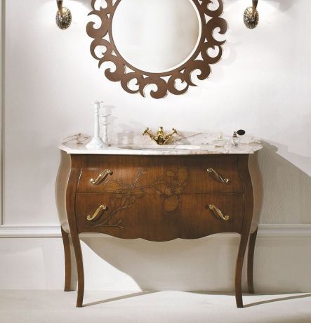 Przejdź do produktu GELSO NOCE 115-S szafka z umywalką, szer.115cm, marmur Rosa Perlino, noce