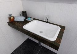JAPURA umywalka kompozytowa 550x360mm, biała, wpuszczana w blat