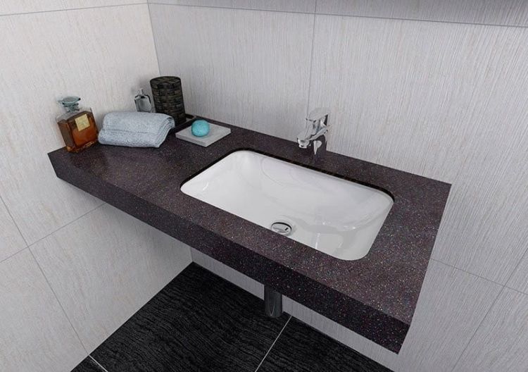 JAPURA umywalka kompozytowa 550x360mm, biała, wpuszczana w blat