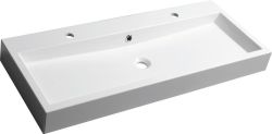 ORINOKO umywalka 100x42cm, 2 otwory na baterie, konglomerat, biała