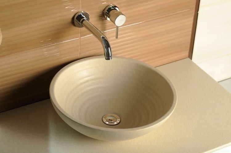 ATTILA umywalka ceramiczna, średnica 44cm, kość słoniowa