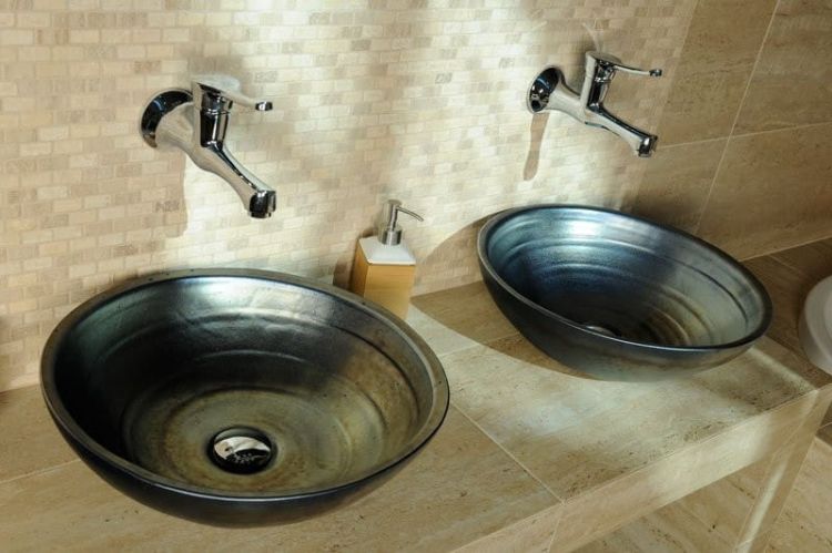 ATTILA umywalka ceramiczna, średnica 44cm, naftowa