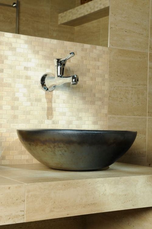 ATTILA umywalka ceramiczna, średnica 44cm, naftowa