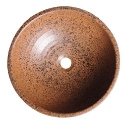 ATTILA umywalka ceramiczna, średnica 44cm, brązowa terakota