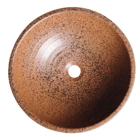 Przejdź do produktu ATTILA umywalka ceramiczna, średnica 44cm, brązowa terakota
