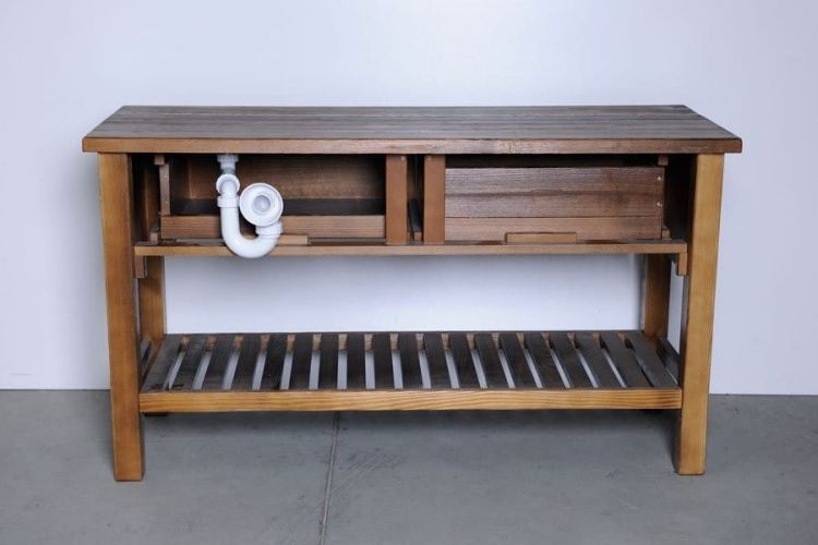BRAND szafka umywalkowa 160x73x50cm, świerk bejcowany
