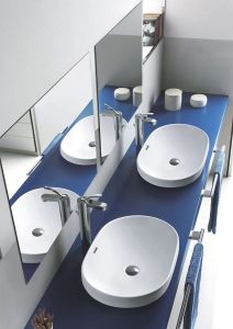 LIMA umywalka ceramiczna wpuszczana w blat 59,5x17,5x3,9,5cm