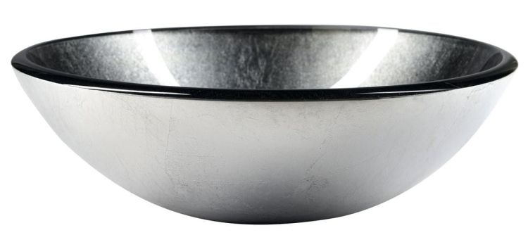 SKIN umywalka szklana, średnica 42 cm, metaliczny szary