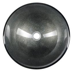 SKIN umywalka szklana, średnica 42 cm, metaliczny szary