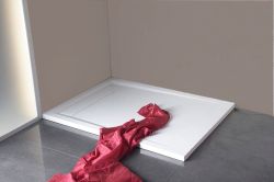 VARESA brodzik kompozytowy z pokrywą syfonu, prostokąt 120x80x4cm, biała