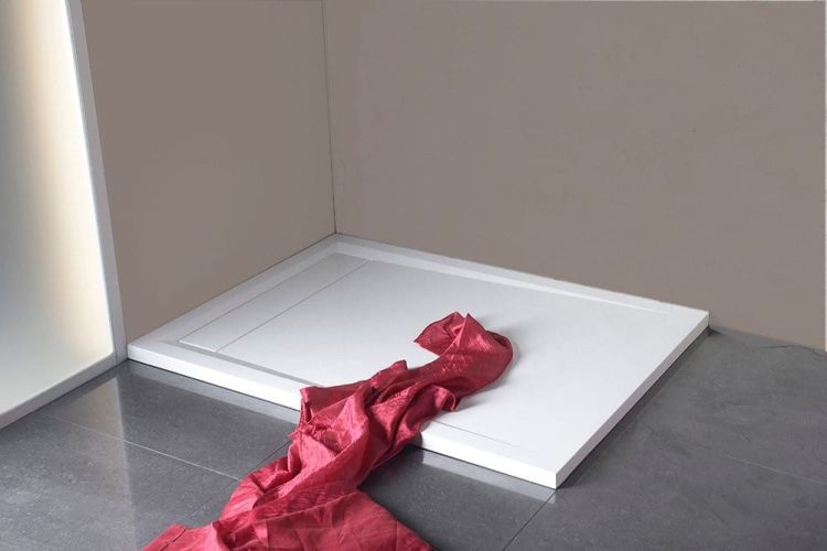 VARESA brodzik kompozytowy z pokrywą syfonu, prostokąt 120x80x4cm, biała
