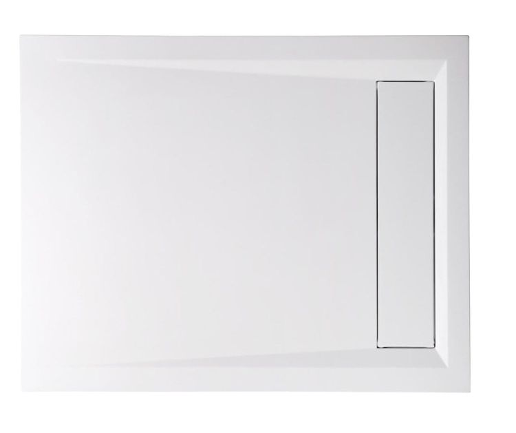 VARESA brodzik kompozytowy z pokrywą syfonu, prostokąt 100x80x4cm, biała