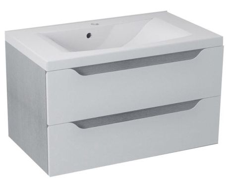 Przejdź do produktu WAVE szafka umywalkowa 80x45x48cm, biała/dąb srebrny