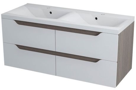 Przejdź do produktu WAVE szafka umywalkowa 120x50x48cm, biała/mali wenge