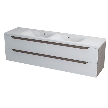 Przejdź do produktu WAVE szafka umywalkowa 179,7x50x47,8cm, biała/mali wenge