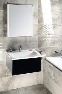 ZEUS szafka umywalkowa z syfonem 60x26x45cm, czarna/titan alu