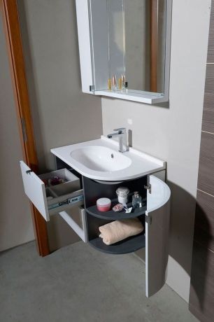 Przejdź do produktu PULSE szafka umywalkowa 75x52x45 cm, lewa, biała/antracyt