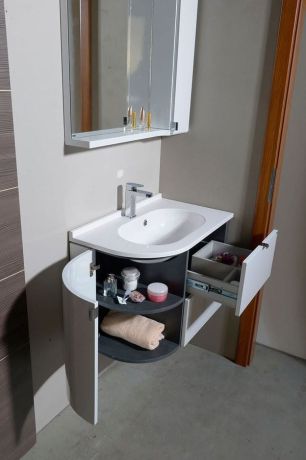 Przejdź do produktu PULSE szafka umywalkowa 75x52x45 cm, prawa, biała/antracyt