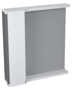 PULSE szafka z lustrem i ośw. LED 2x3W, 75x80x17cm, lewa, biała/antracyt