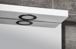 PULSE szafka z lustrem i ośw. LED 2x3W, 75x80x17cm, lewa, biała/antracyt