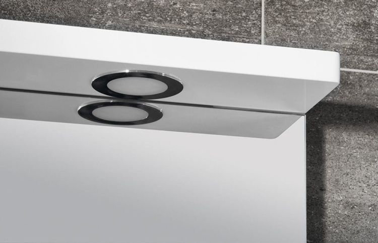 PULSE szafka z lustrem i ośw. LED 2x3W, 75x80x17cm, lewa, biała/antracyt