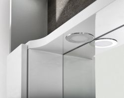 PULSE szafka z lustrem i ośw. LED 2x3W, 75x80x17cm, lewa, biała/antracyt
