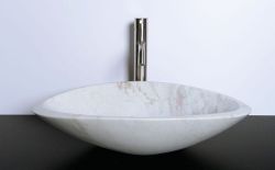 BLOK 16 umywalka kamienna 58x14x38 cm, biały marmur polerowany