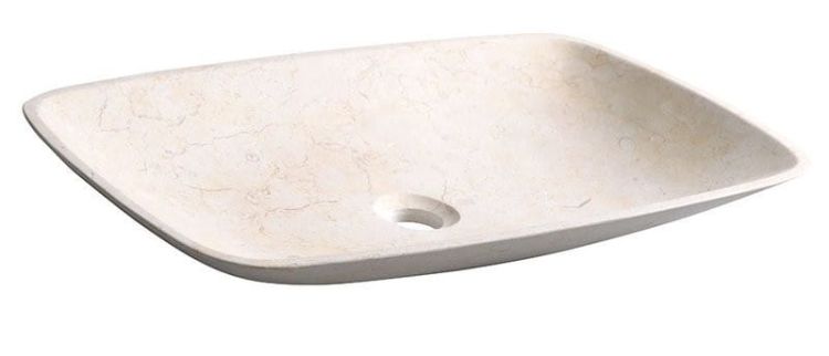 BLOK 17 umywalka kamienna 60x9x38 cm, Galala, matowy kamień