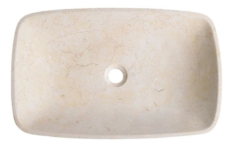 BLOK 17 umywalka kamienna 60x9x38 cm, Galala, matowy kamień