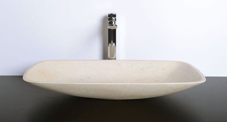 BLOK 17 umywalka kamienna 60x9x38 cm, Galala, matowy kamień