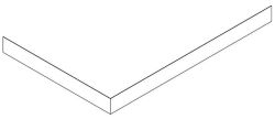 KARIA 120x80 obudowa narożna, wysokość 11 cm, prawa