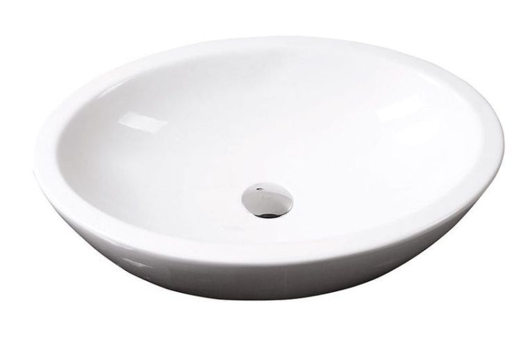 SISTEMA umywalka ceramiczna owalna bez odpływu 60x42cm, biała