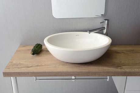 Przejdź do produktu SISTEMA umywalka ceramiczna owalna bez odpływu 60x42cm, biała