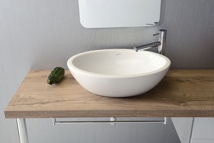 SISTEMA umywalka ceramiczna owalna bez odpływu 60x42cm, biała