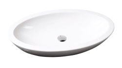 SISTEMA umywalka ceramiczna owalna bez przelewu 75x42cm, biała