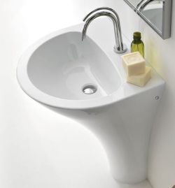 AQUATECH umywalka cer. do umieszczenia przy ścianie 60x85x51cm, bez przelewu