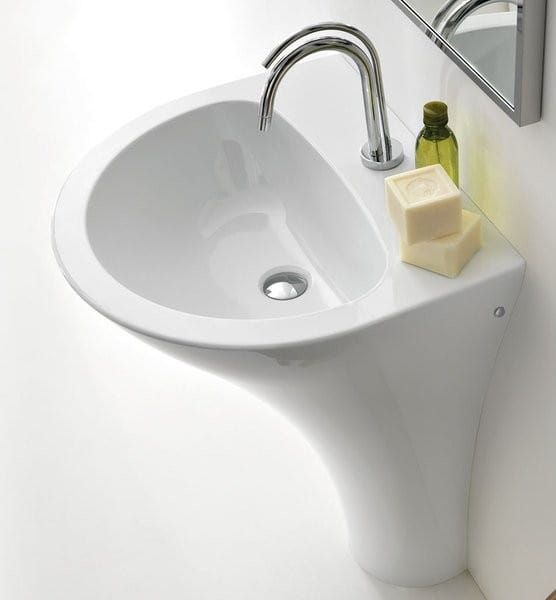 AQUATECH umywalka cer. do umieszczenia przy ścianie 60x85x51cm, bez przelewu
